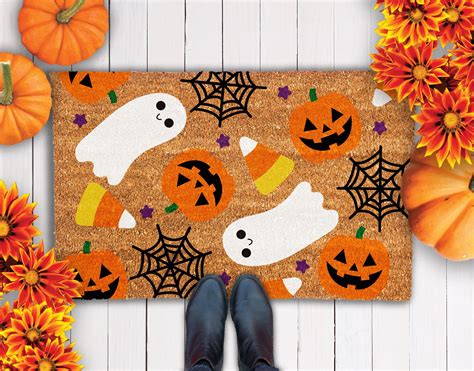 halloween welcome mats|personalized halloween doormats.